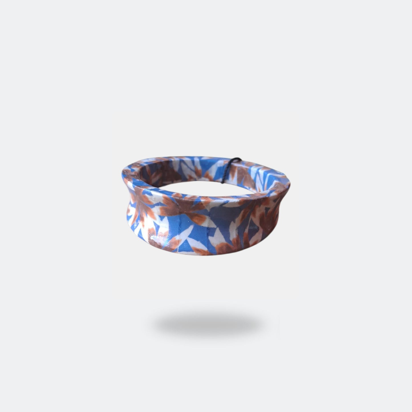 Wooden flower print bracelet Khaki