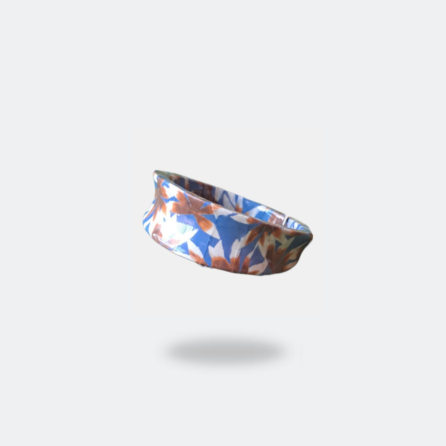 Wooden flower print bracelet Khaki