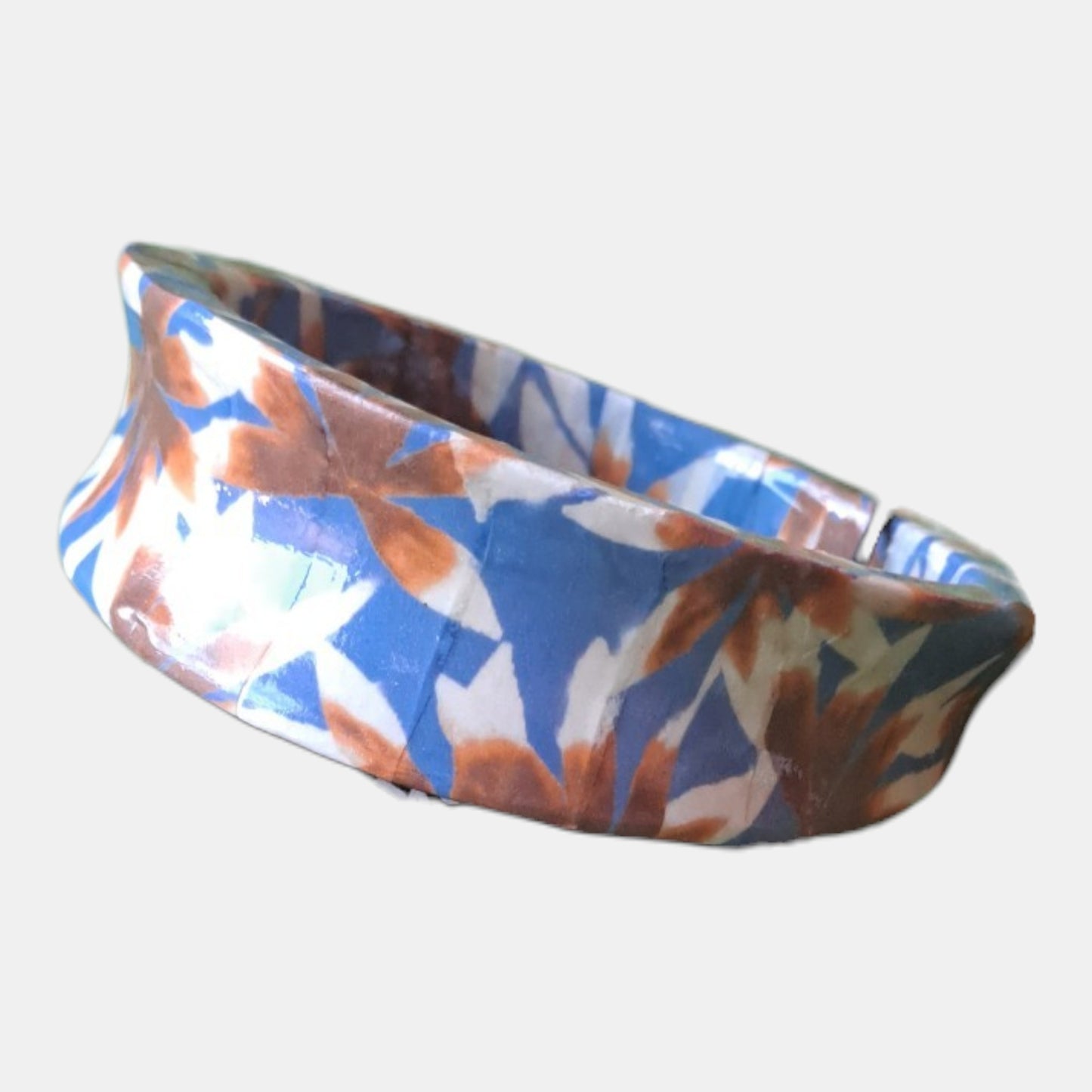 Wooden flower print bracelet Khaki