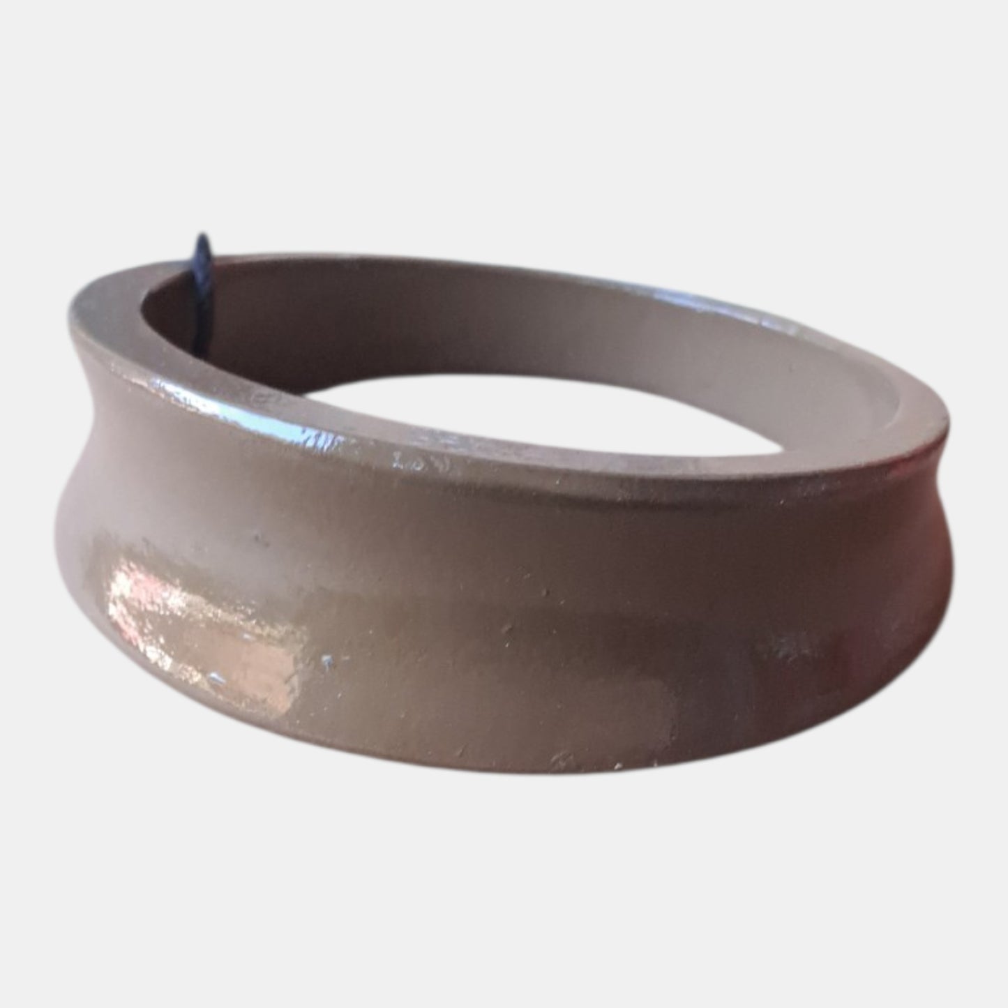 Wooden bracelet from 80% wood, 10% paper, 5% lacquer, 5% printer ink, measurements: 2 - 3cm wide, 7,5cm diam.