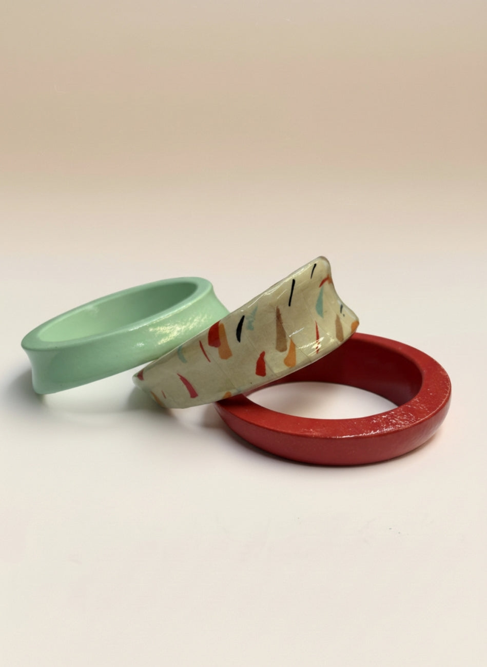 Wooden bracelet Turquoise