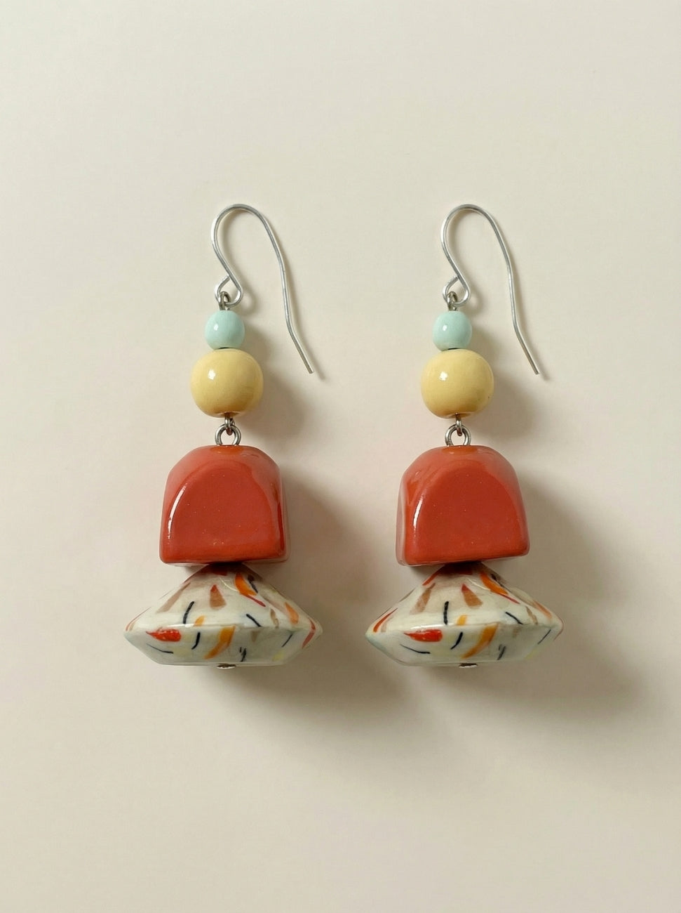 Wooden earrings Coral