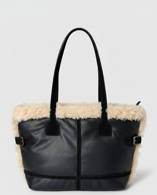 Woven shoulder bag Black