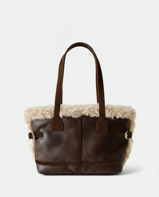 Woven shopper bag Brown
