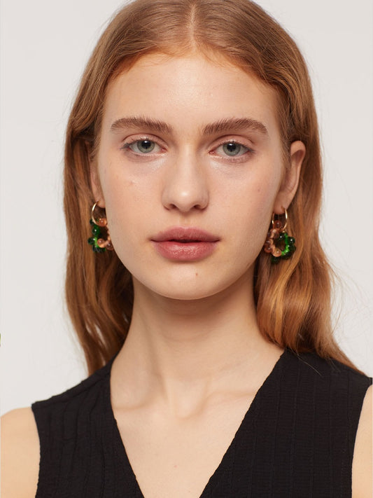 Stone pendant earrings