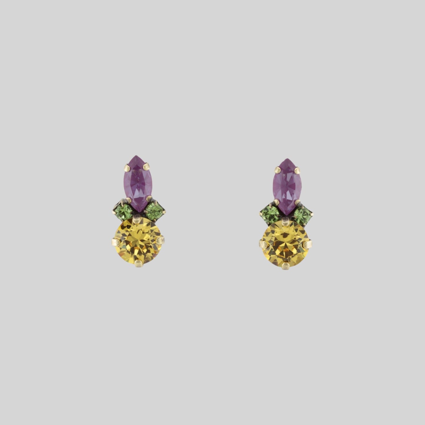 Glass earrings Yellow