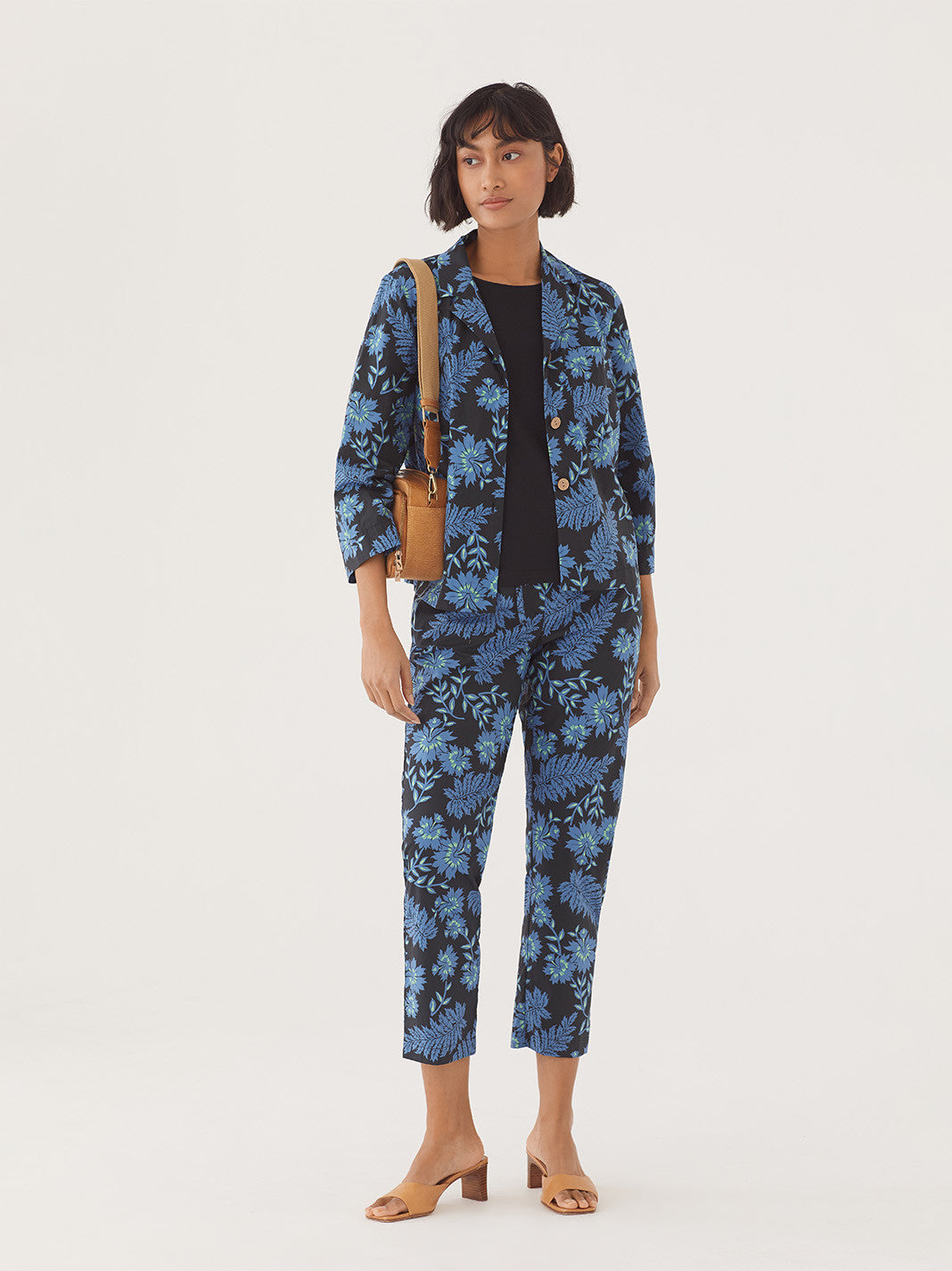 Night Flower poplin trousers