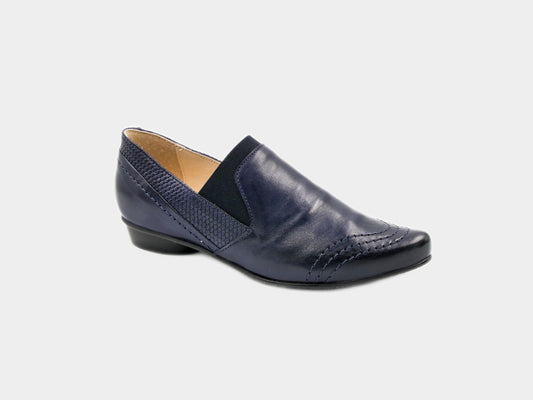 Loafer style blue flat shoes