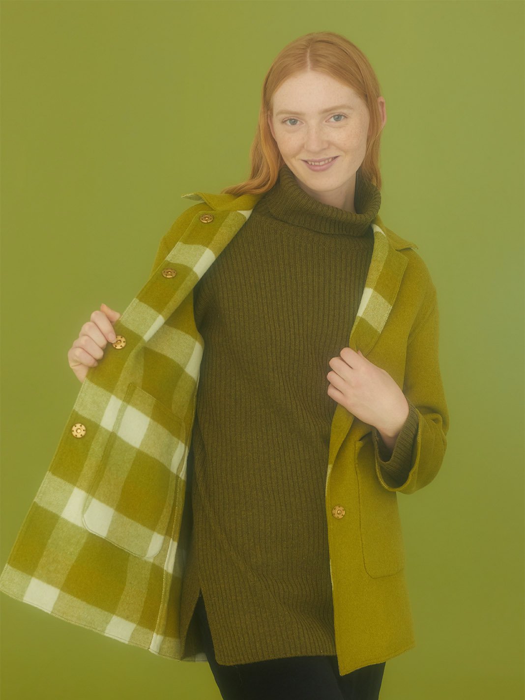 Wool check jacket